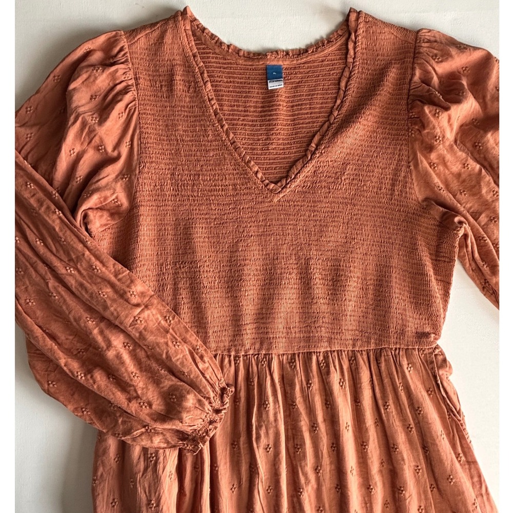 Old Navy Waist Defined Swiss Dot Midi Dress Xl Puff Sleeve Cottagecore Prairie - Picture 2 of 15